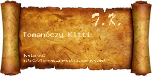 Tomanóczy Kitti névjegykártya