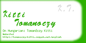 kitti tomanoczy business card